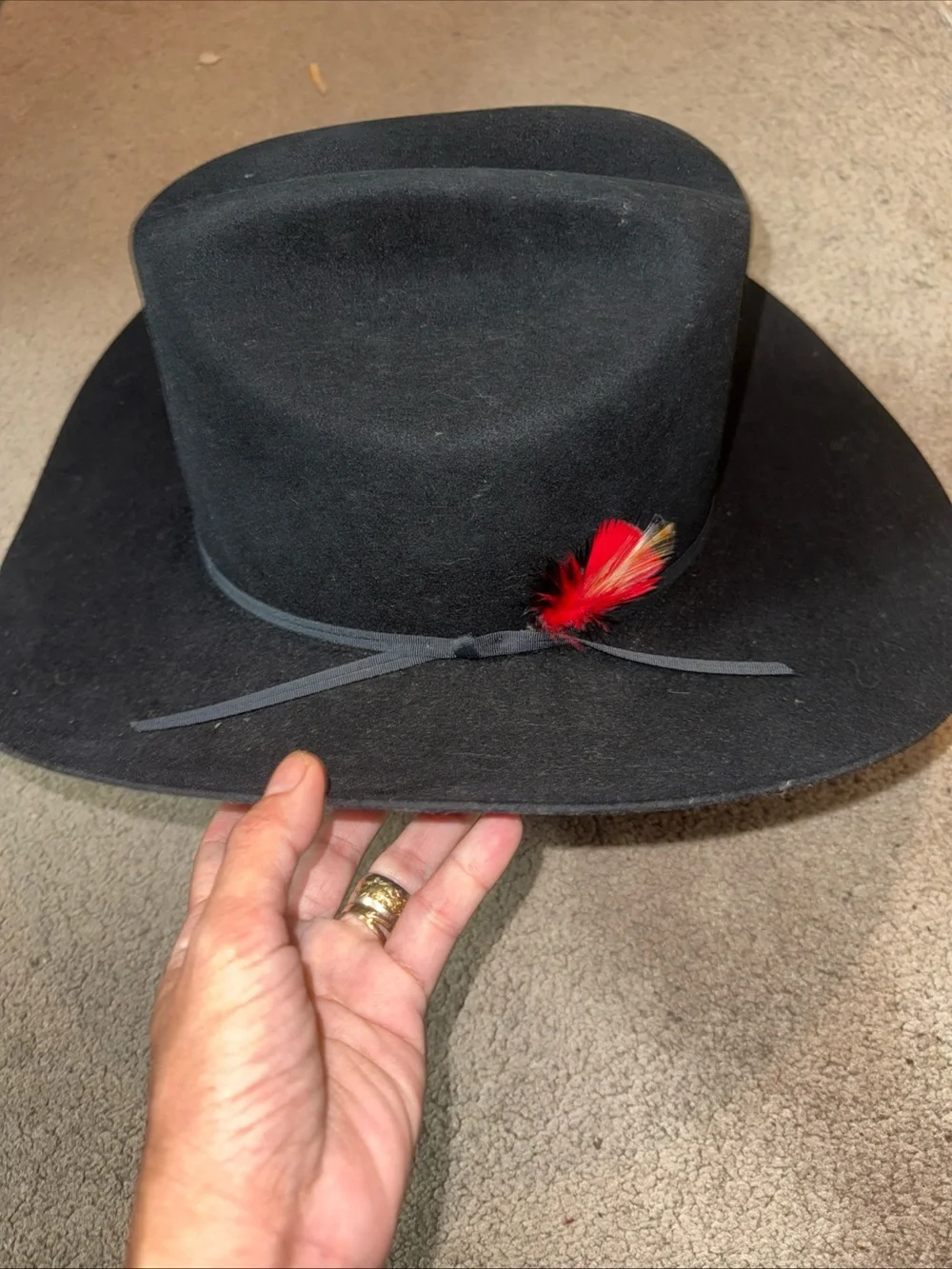 Resistol Dalton 4X Beaver Black Cowboy  Long Oval Hat Size 7 1/8